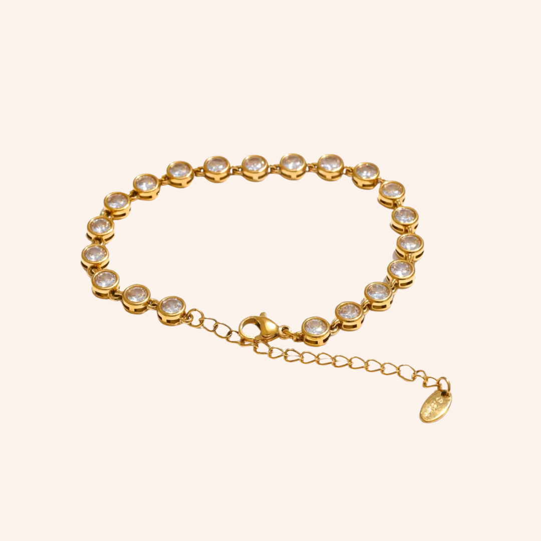 Glam Tennis Bracelet in Gold Plated