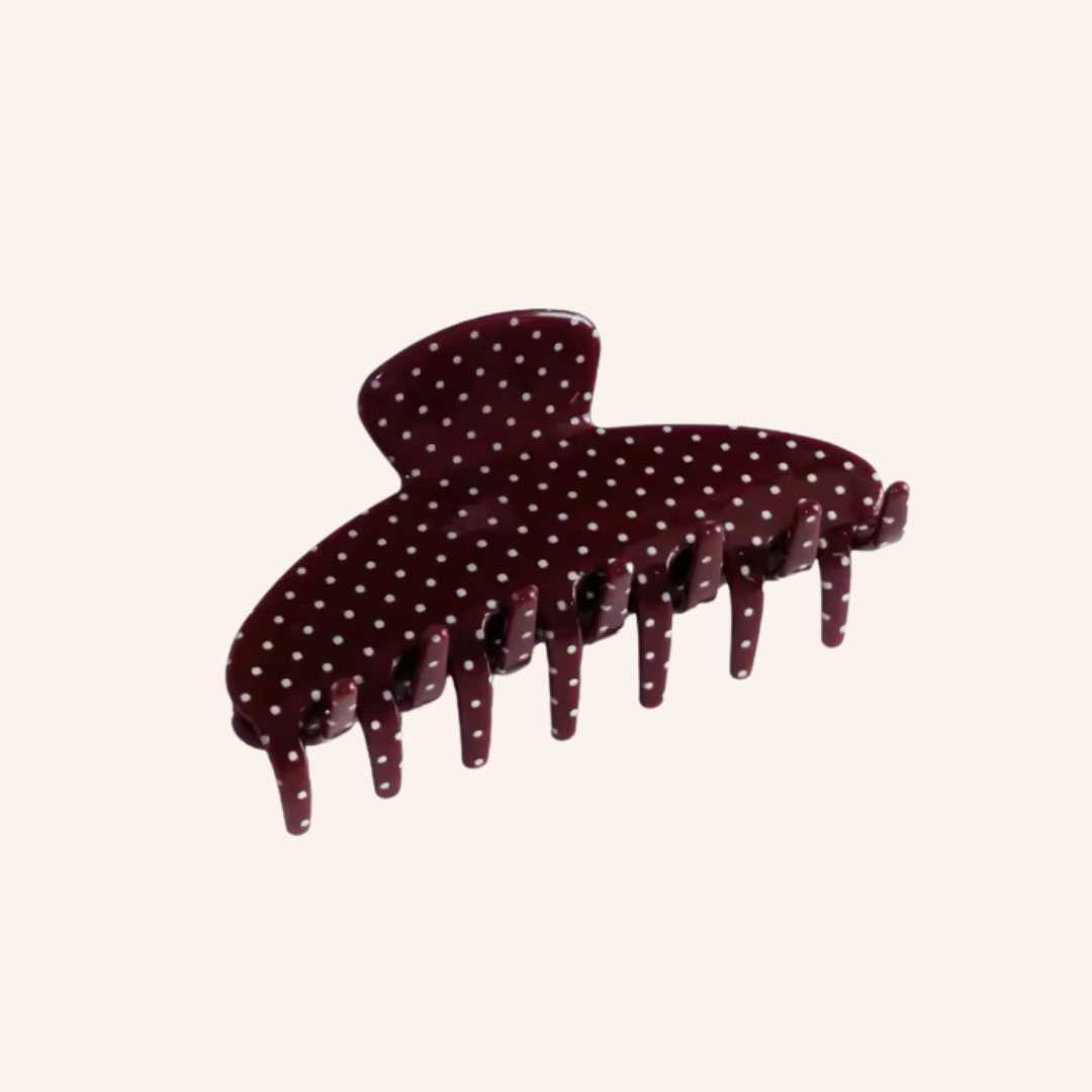 Polka Hair Clip in Cherry