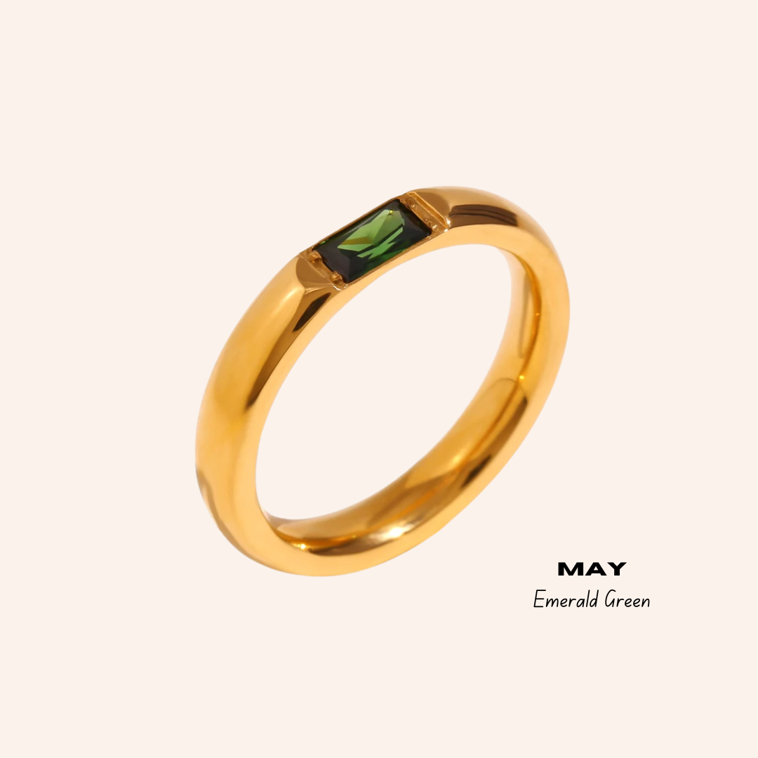 EMERALD Green Ring Luxury store Vibrant Fancy Green Ring MAY Birthstone Simulated Emerald Ring Neon Glowing Green Ring 18KGP