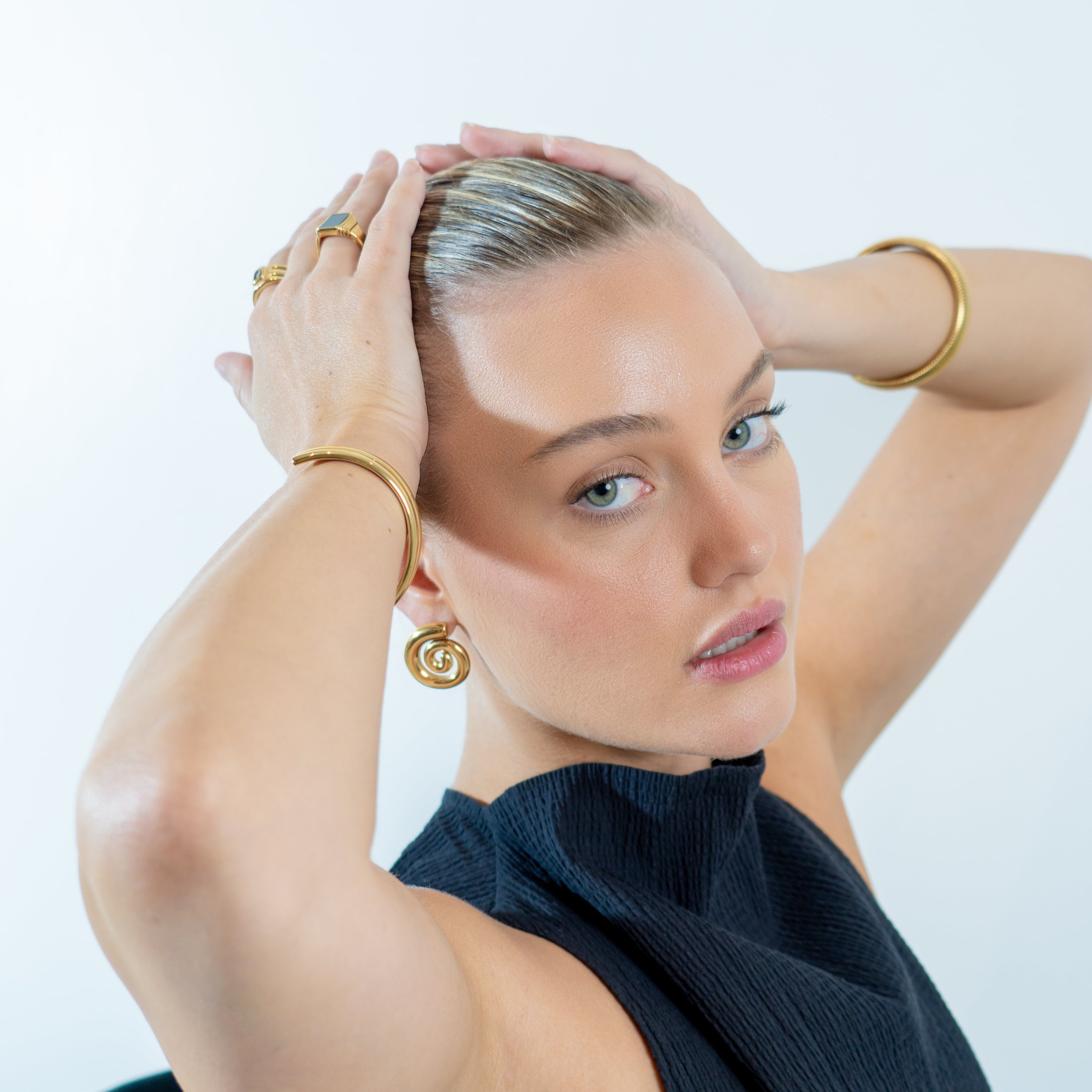 Thick Spiral Earrings in 18k Gold Plated