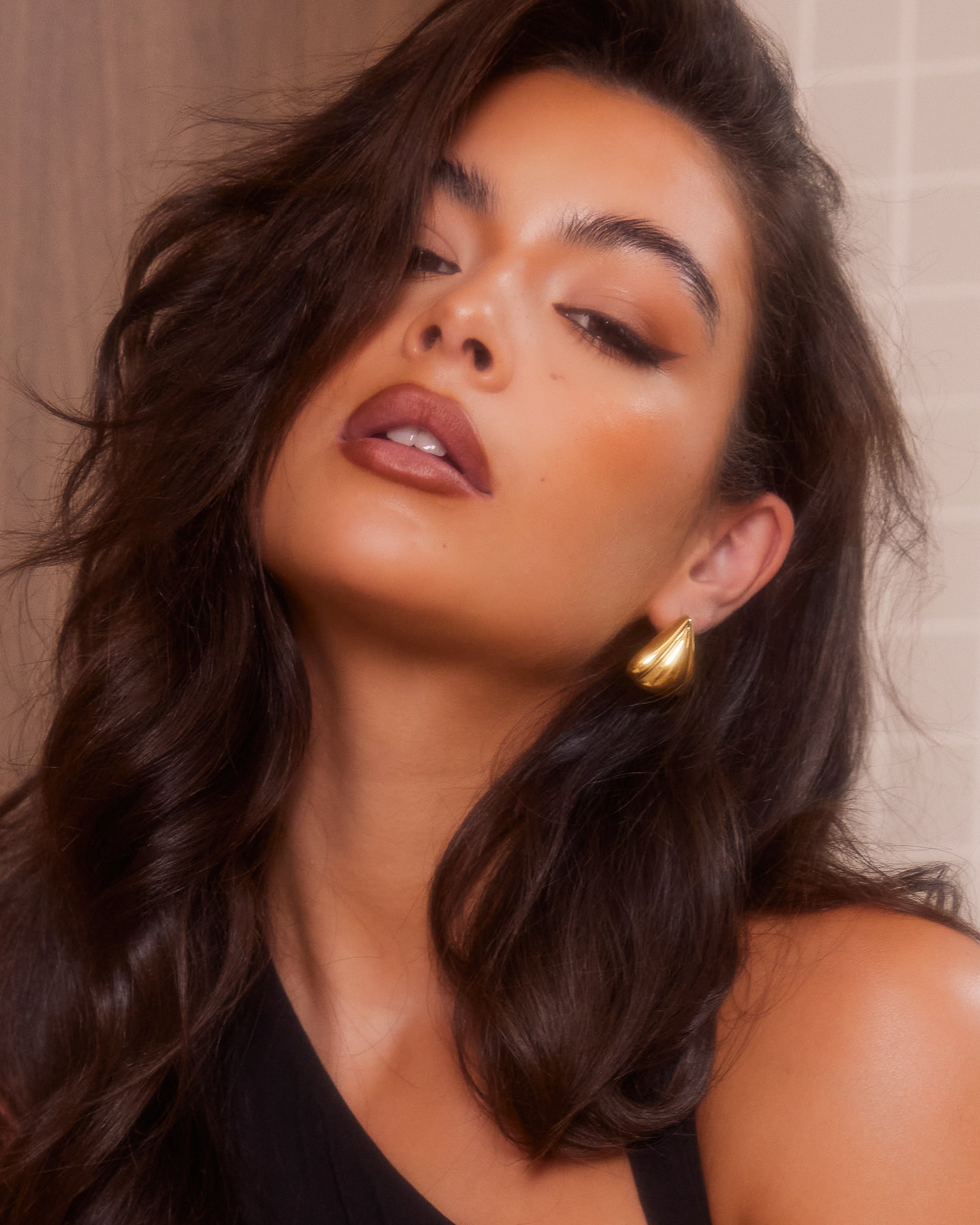 Fan Earrings in Gold Plated