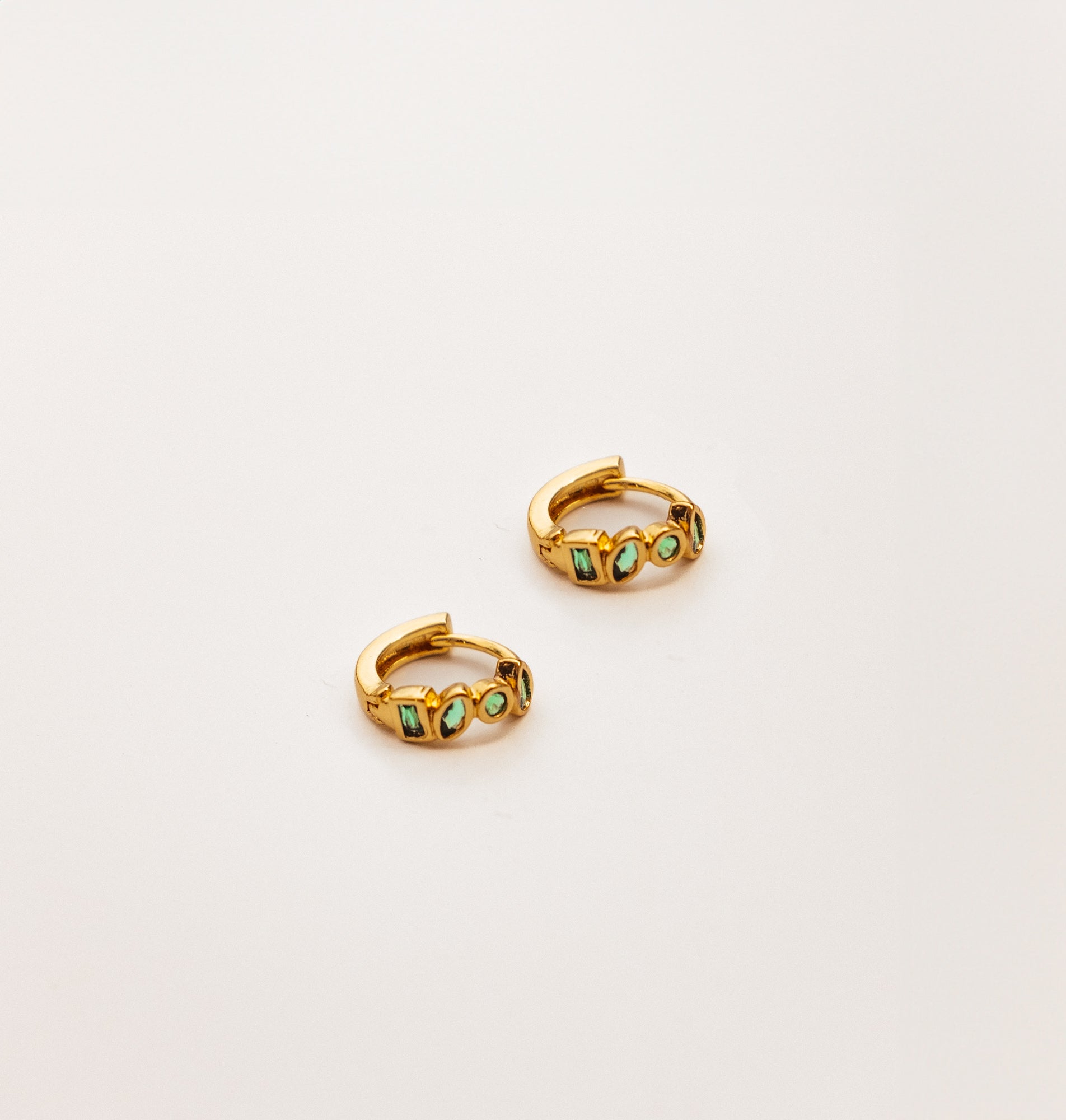 Rocco Crystal Hoops in Gold Plated