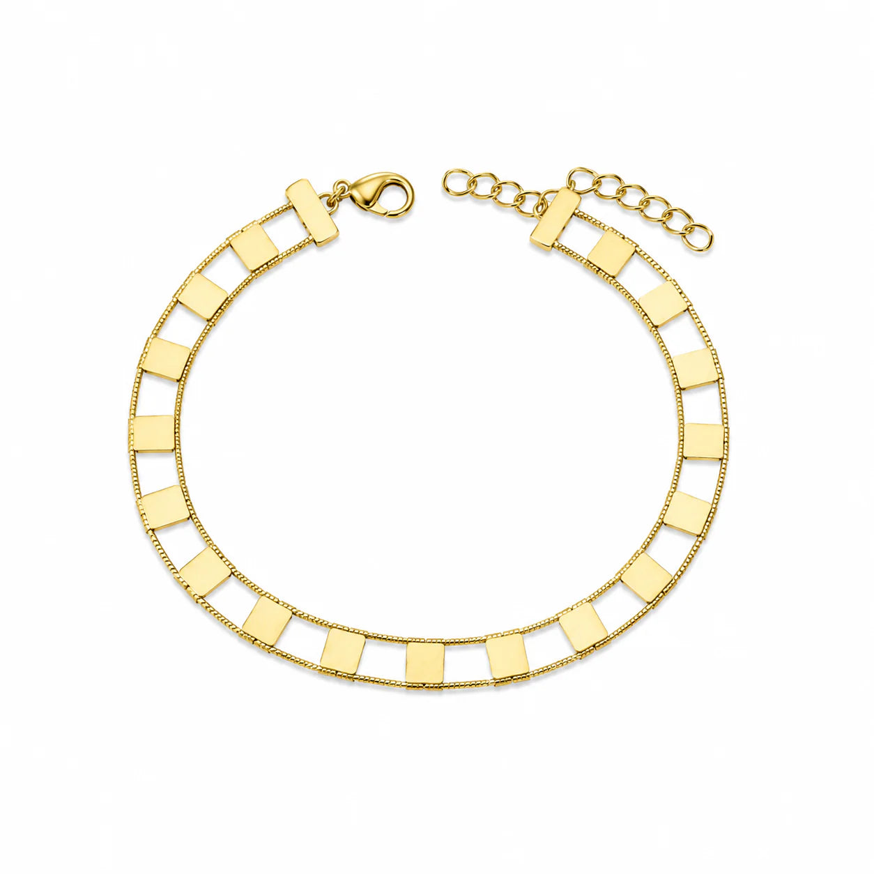 Square Link Bracelet in 18k Gold Plated