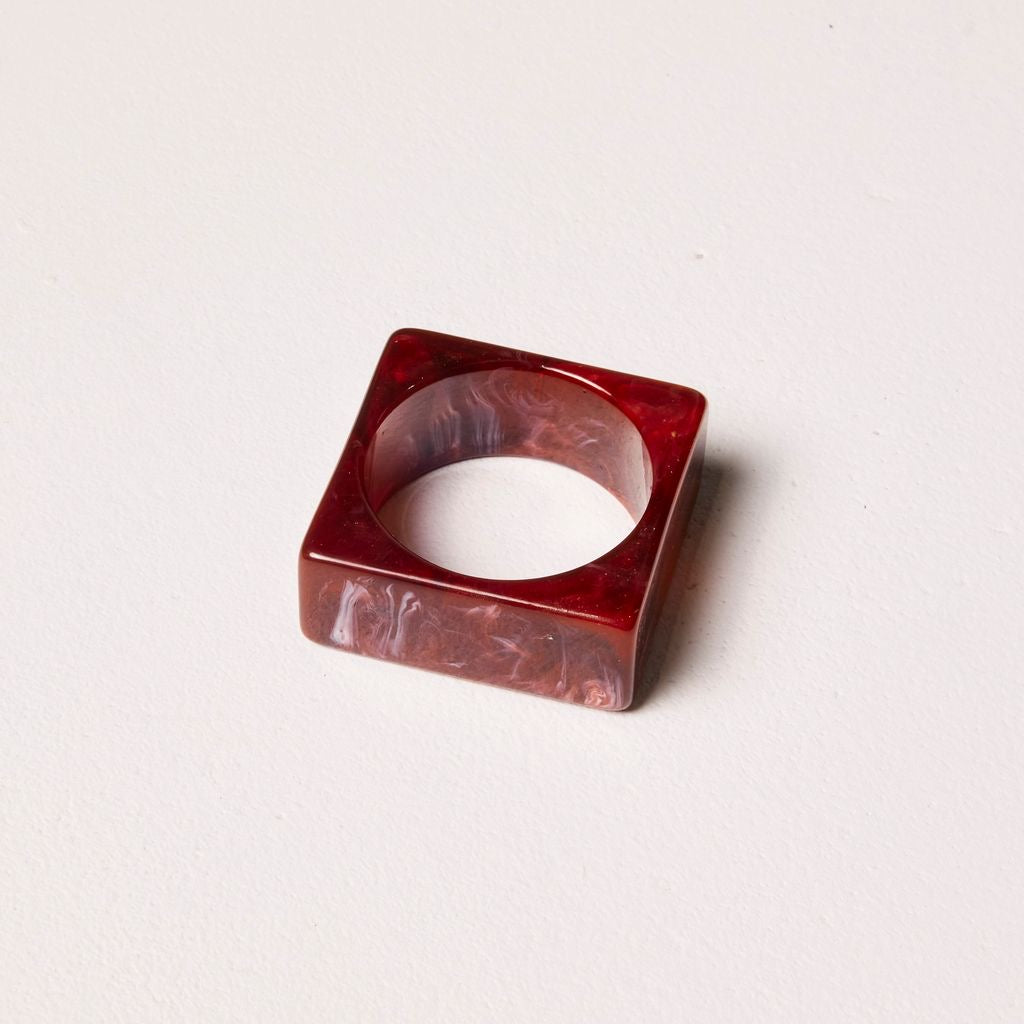 The Square Resin Bangle in Merlot