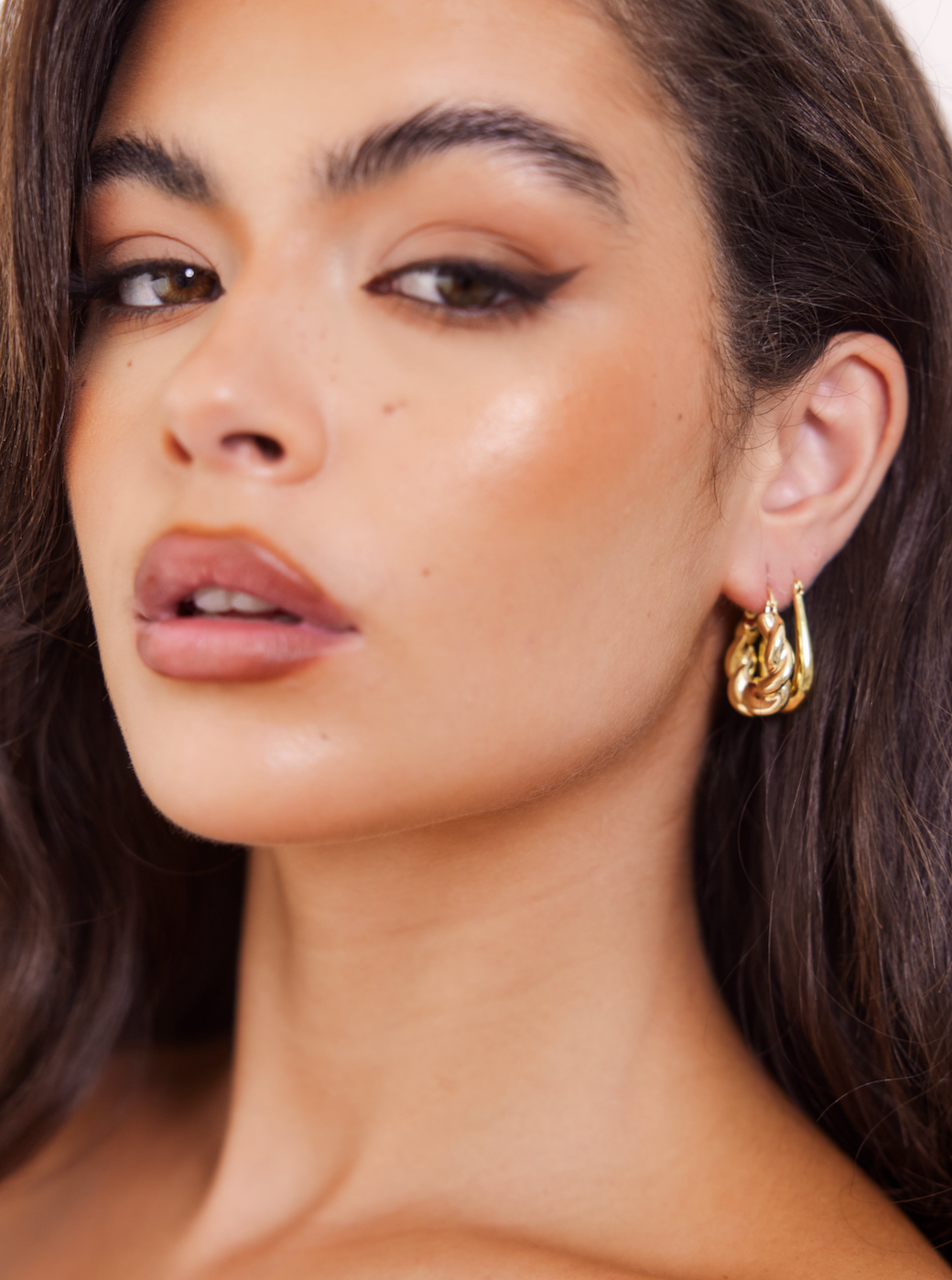 Swivel Hoop Earrings in Gold Plated