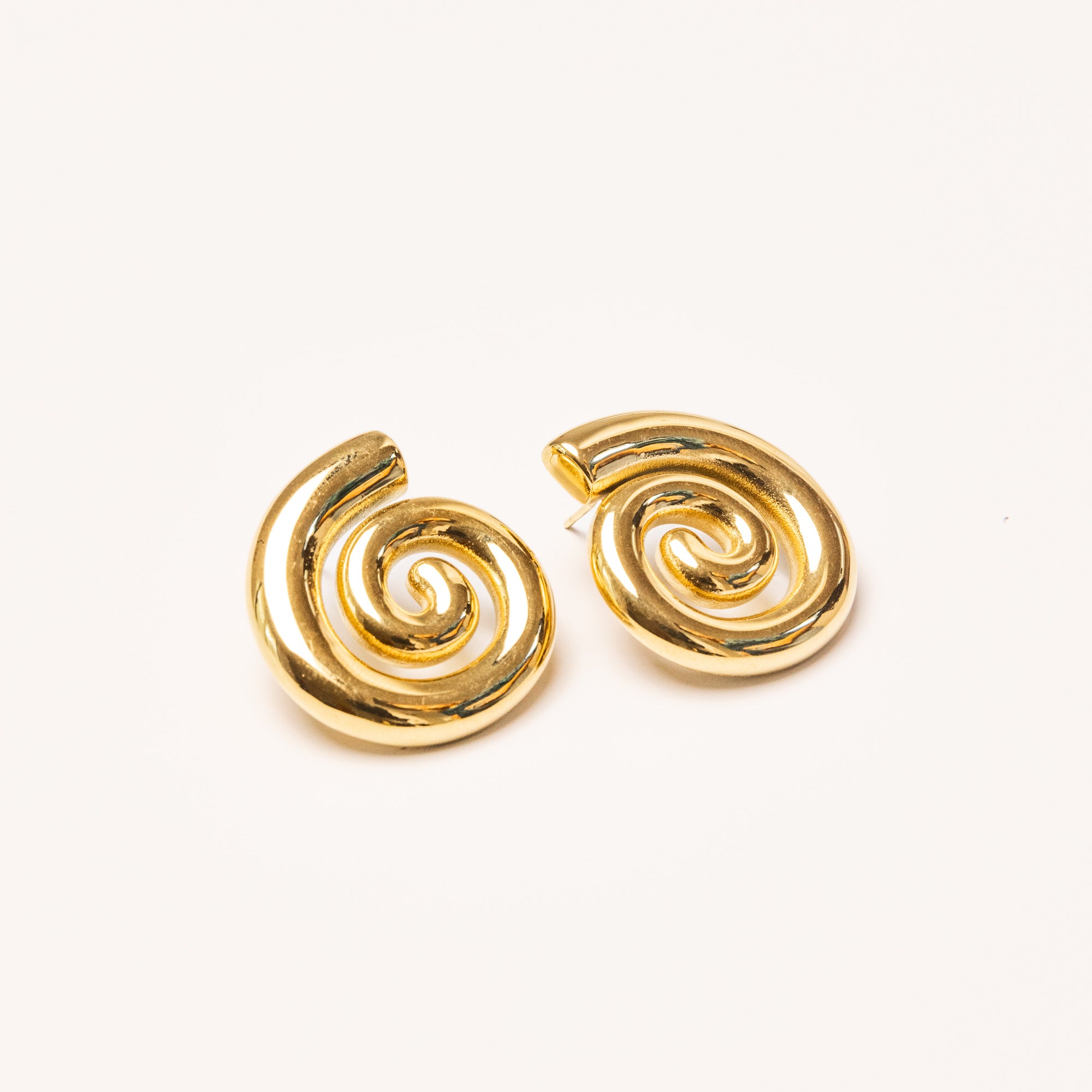 Thick Spiral Earrings in 18k Gold Plated