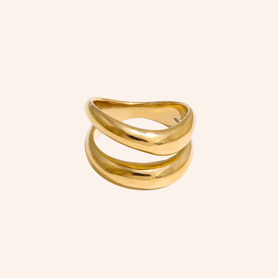 Double Ring in 18k Gold Plated