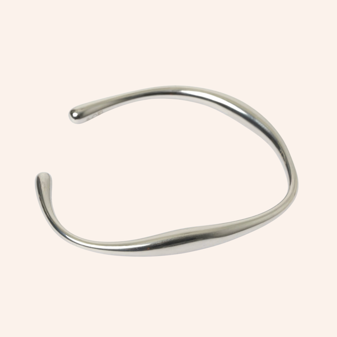 Abstract Cuff Bracelet in Silver Stainless Steel