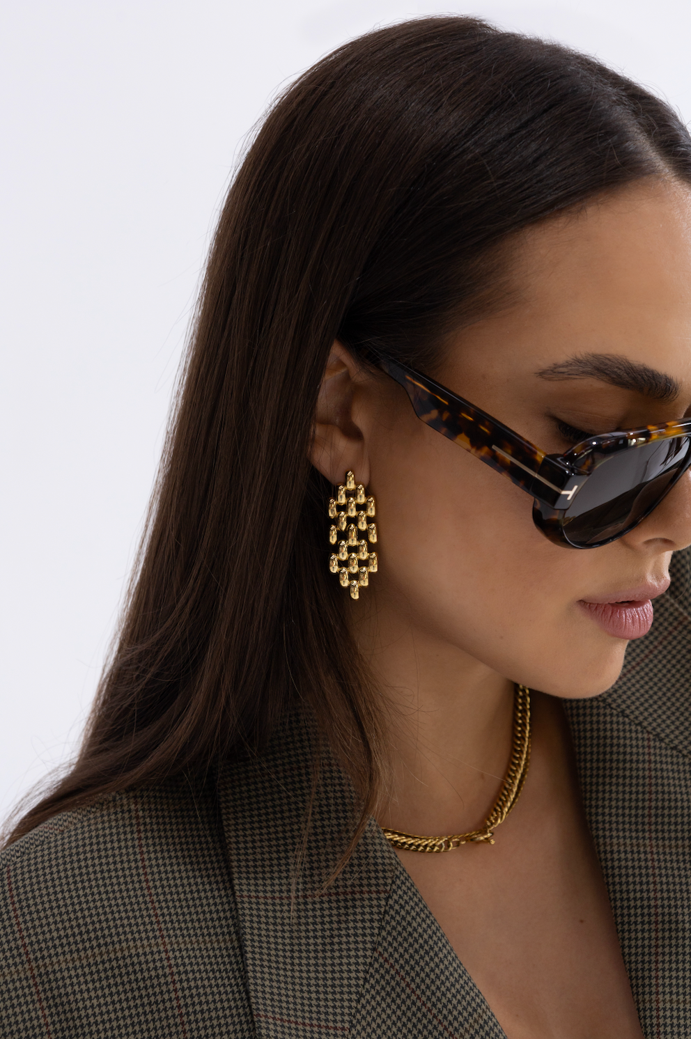Linked Earrings in Gold Plated
