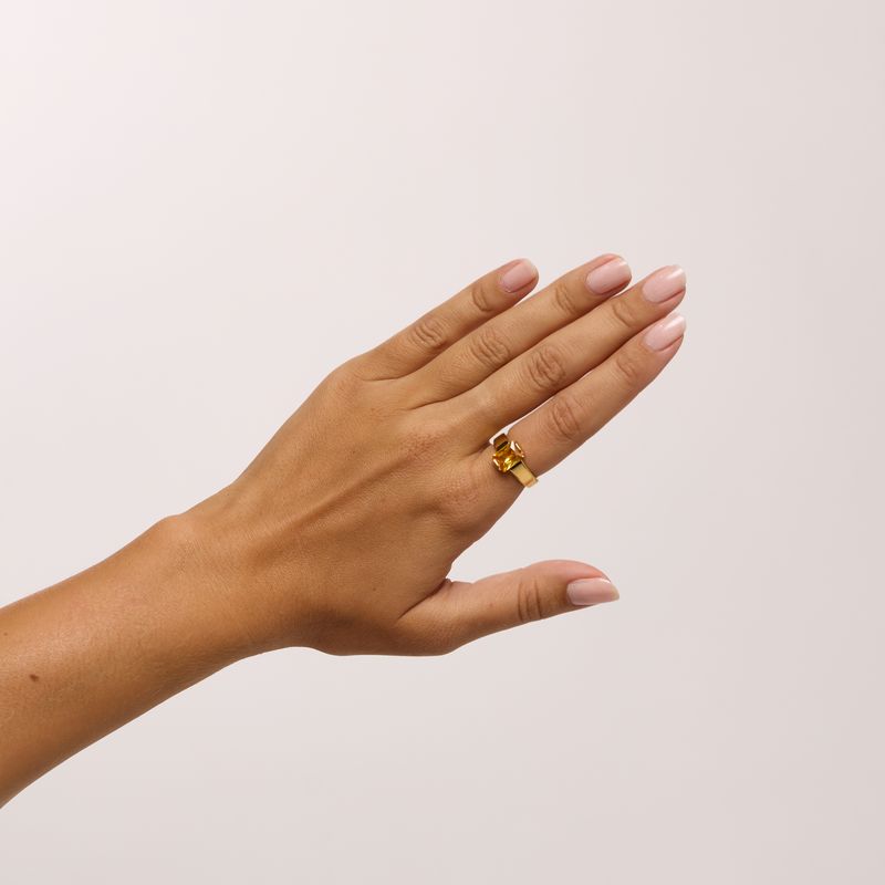 Citrine Ring in 18k Gold Plated
