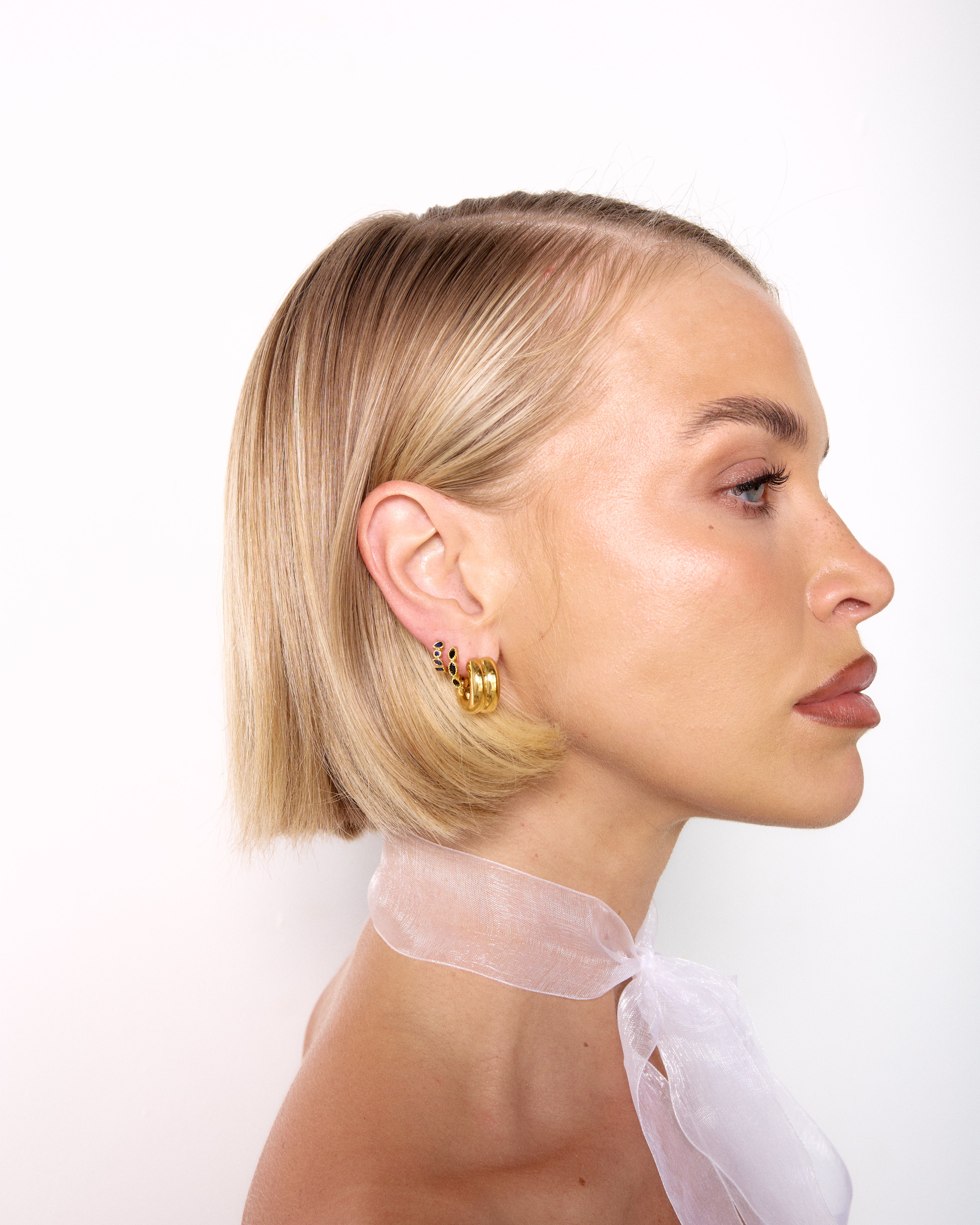 Double Hoop Earrings in 18k Gold Plated